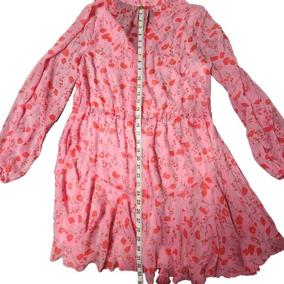 Golden Sea Dress Women’s Size Small Pink Flower Flowy Button Down Dress NWT - Picture 5 of 6